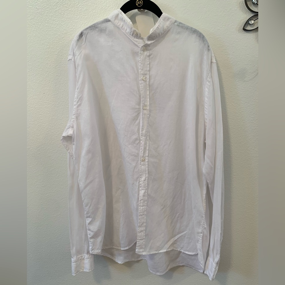 NWOT Exibit Linen Long Sleeve Button Down Shirt Size XXXL